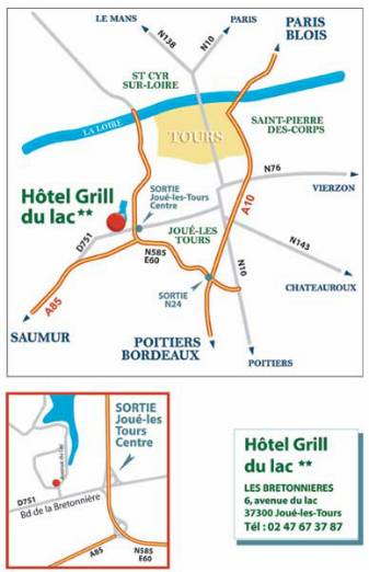 Plan d'accès Hôtel Grill du Lac
